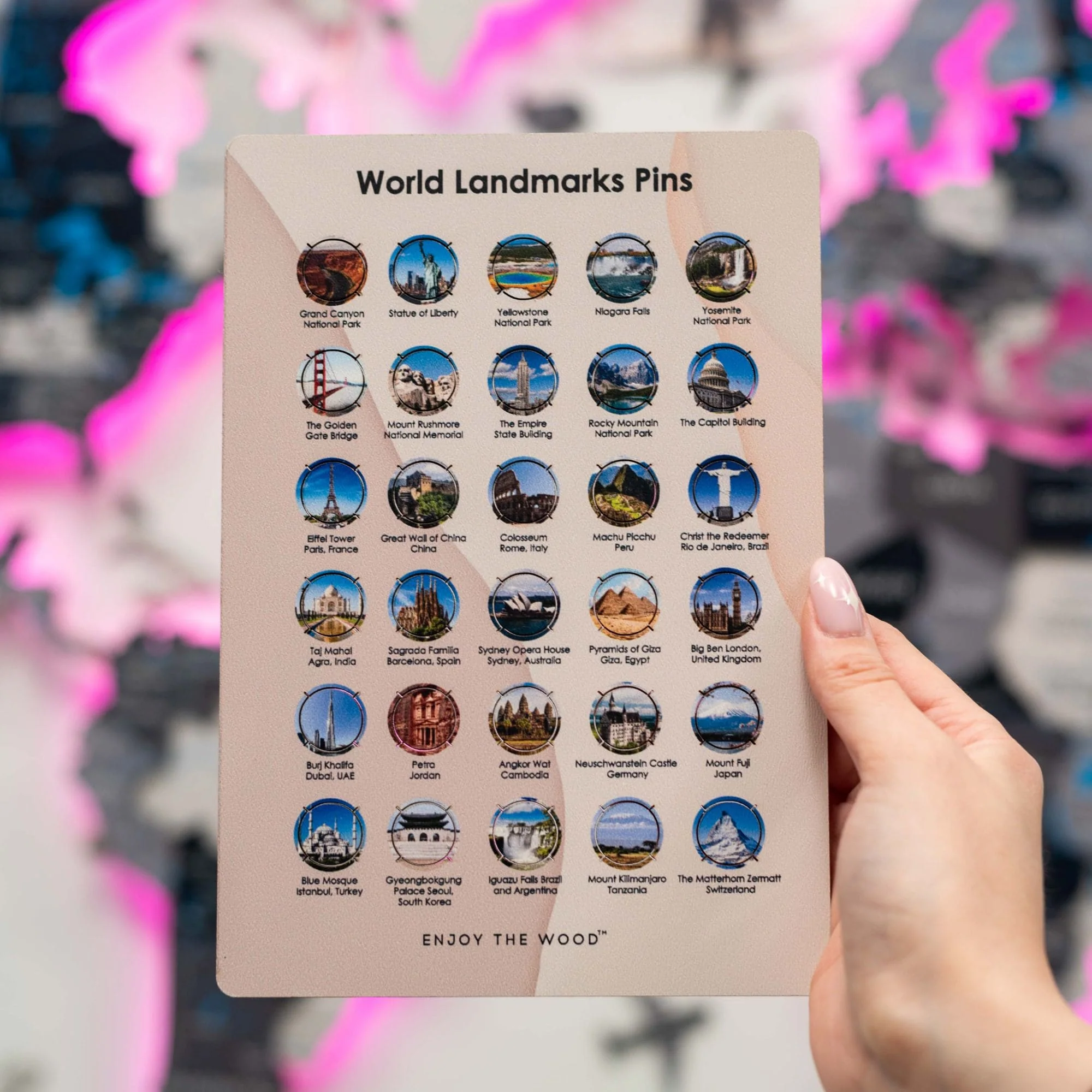 Wooden World Landmarks Pins - Image 5