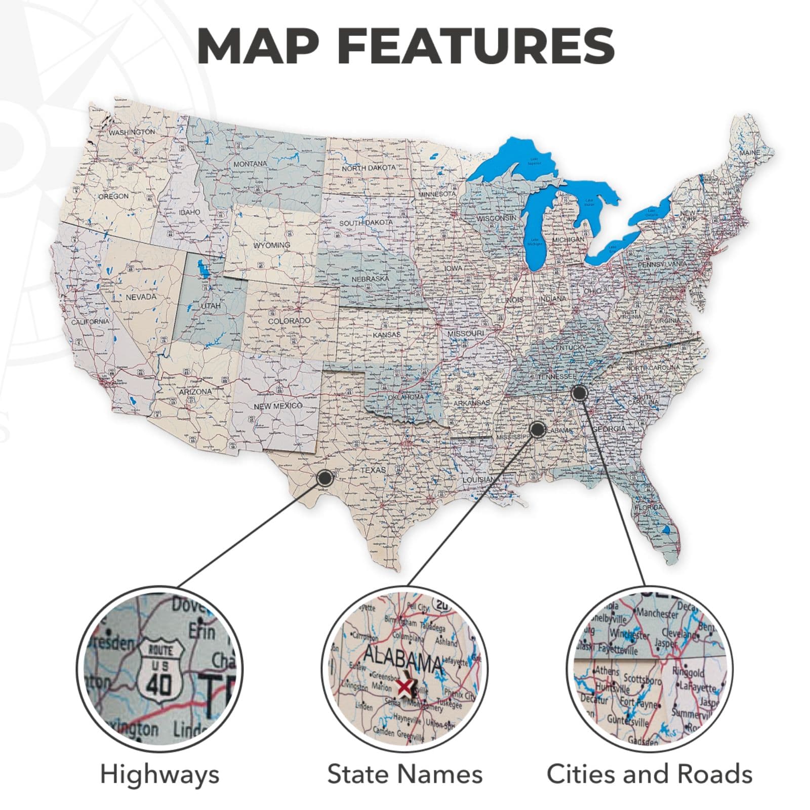 Wooden USA Map - Image 4