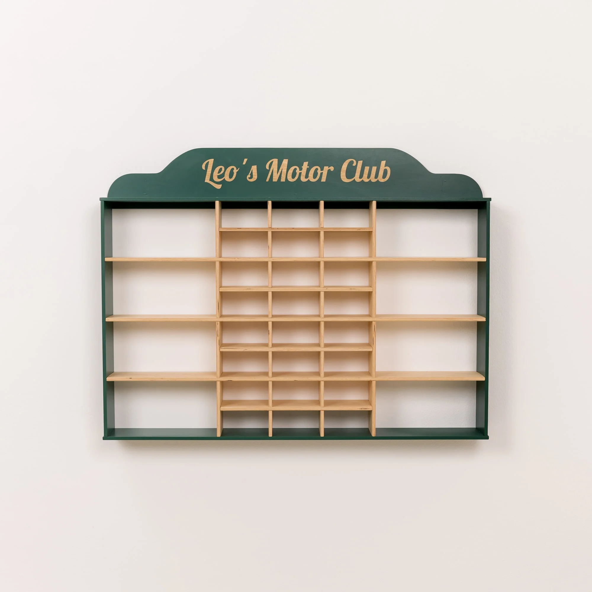 Wooden Wall-Mounted Toy Car Garage - Green - Image 5