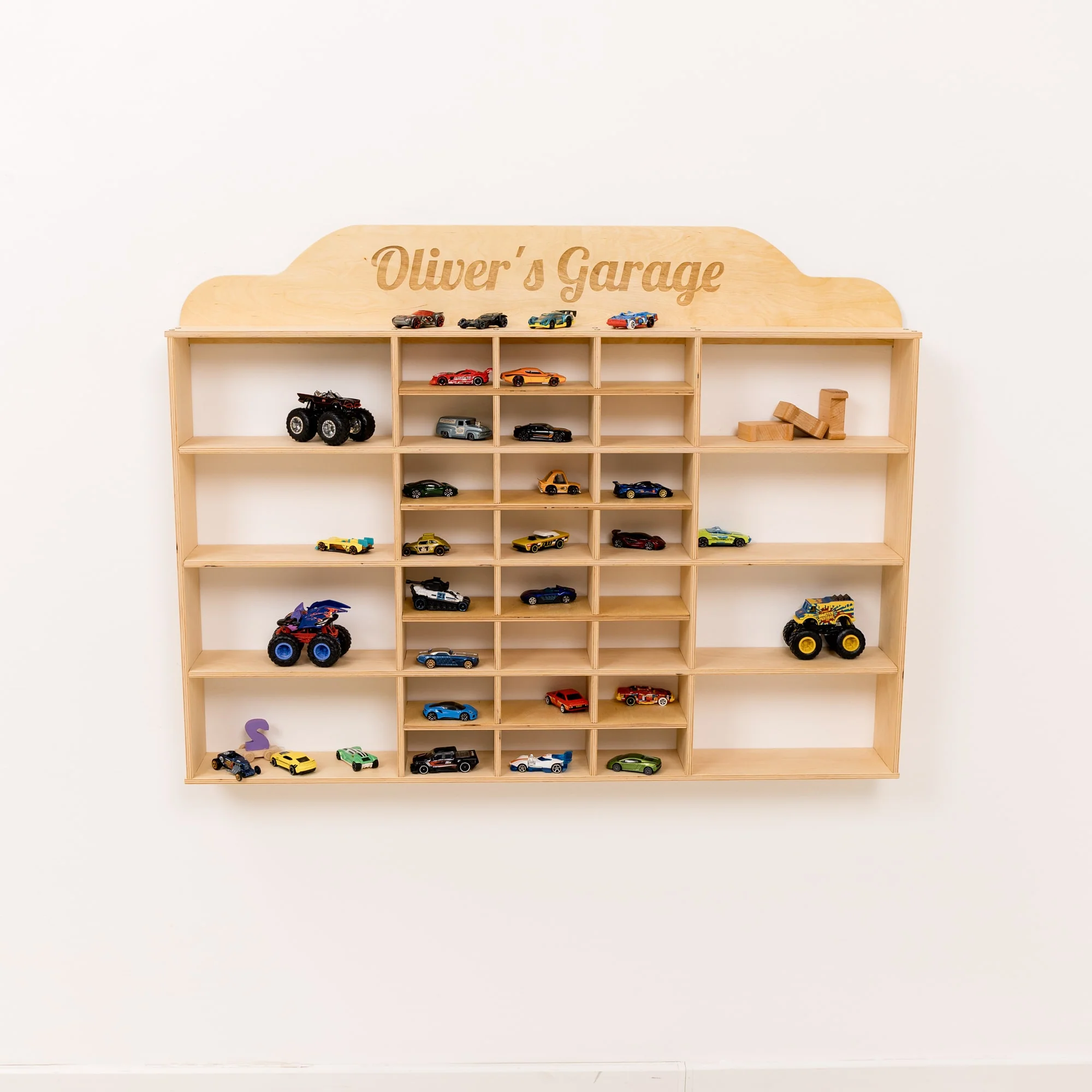 Wooden Wall-Mounted Toy Car Garage - Light - Image 5