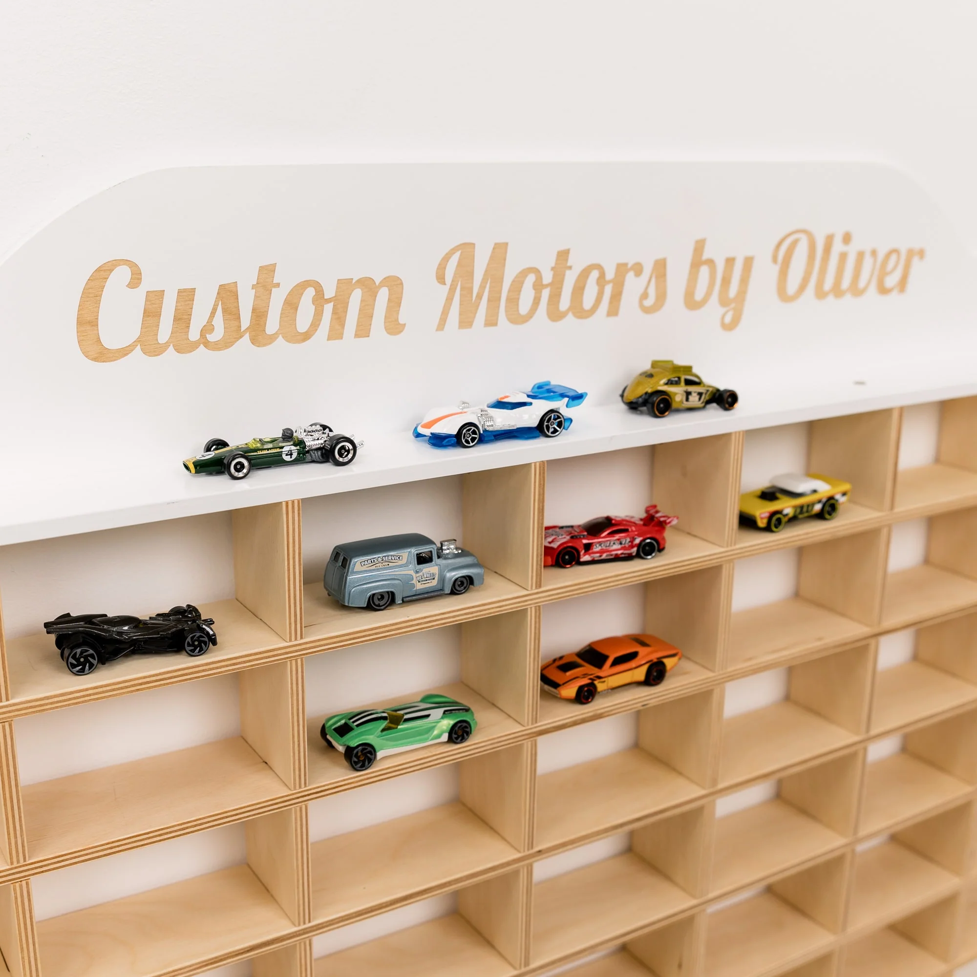Wooden Wall-Mounted Toy Car Garage - White - Image 3
