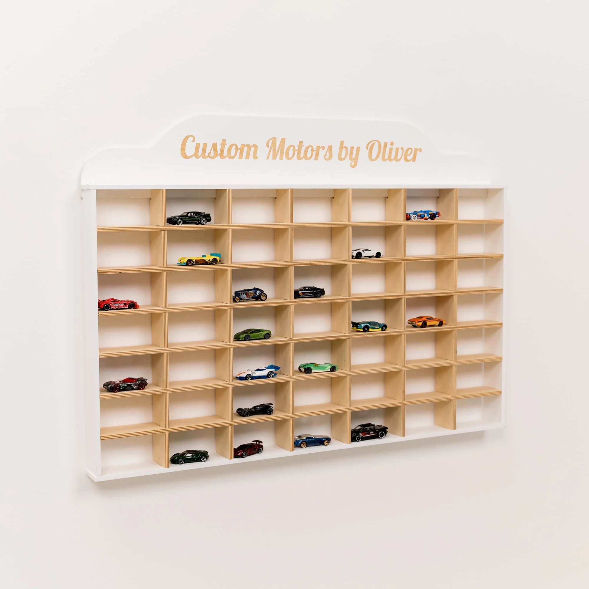 Wooden Wall-Mounted Toy Car Garage - White - Image 5