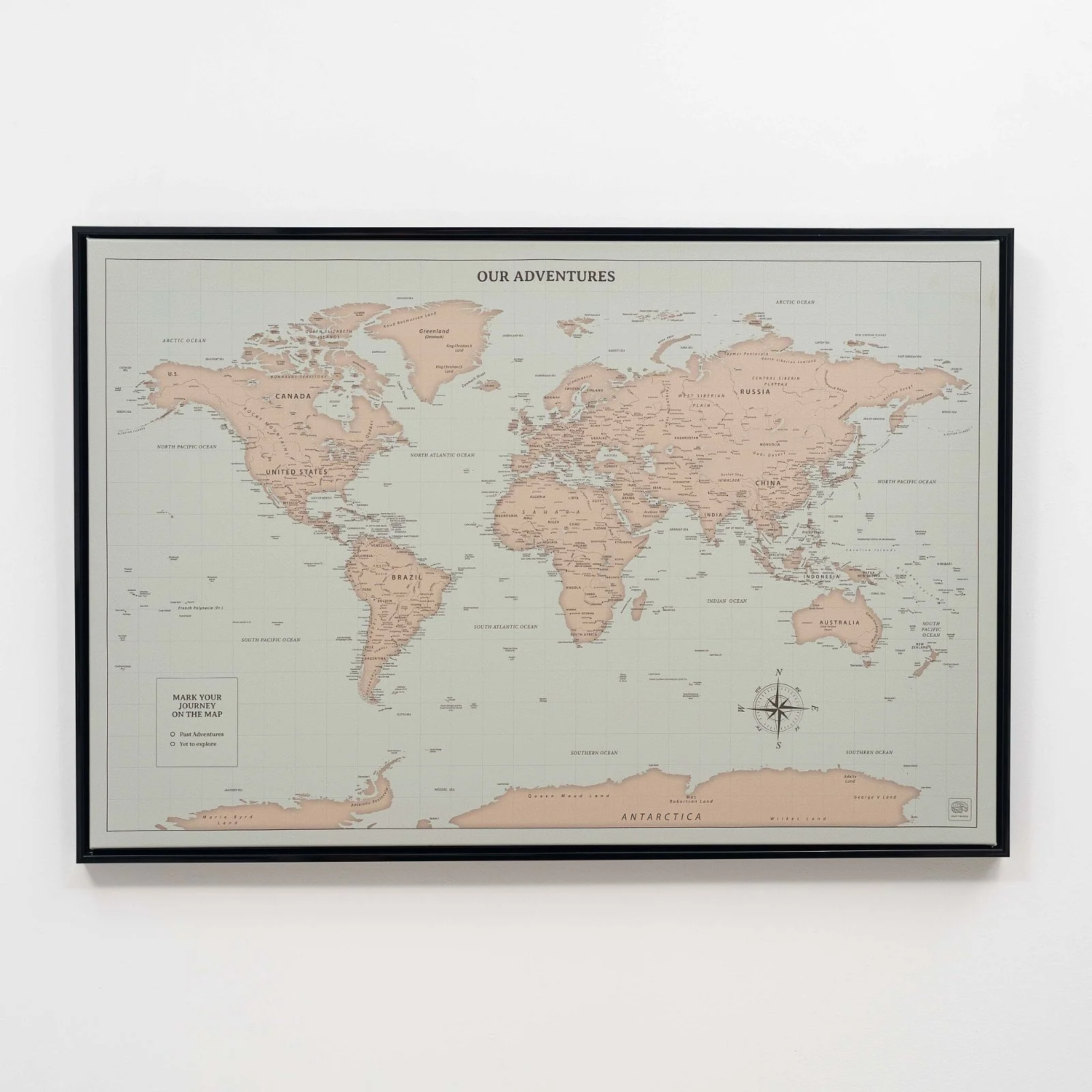 World Map on Canvas - Antique - Image 10