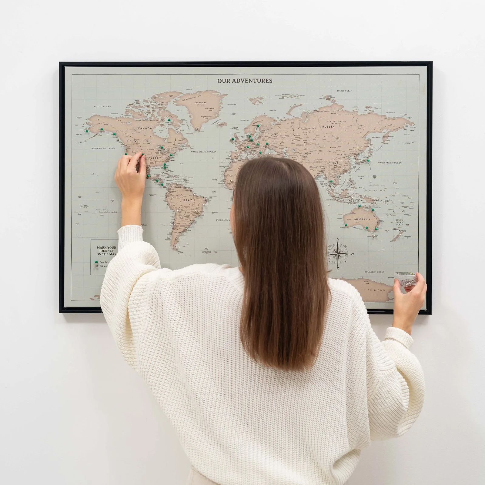 World Map on Canvas - Antique - Image 8