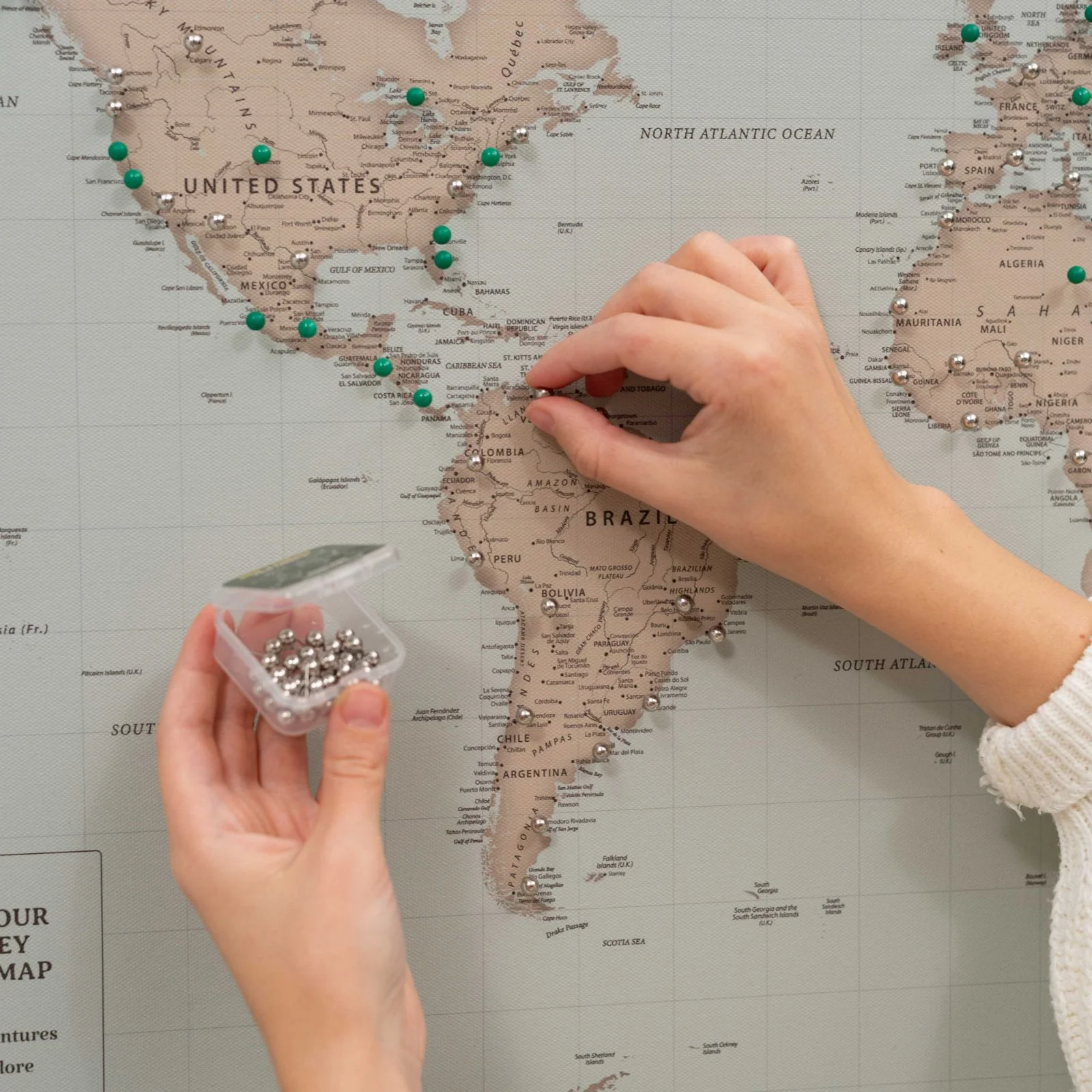 World Map on Canvas - Antique - Image 9