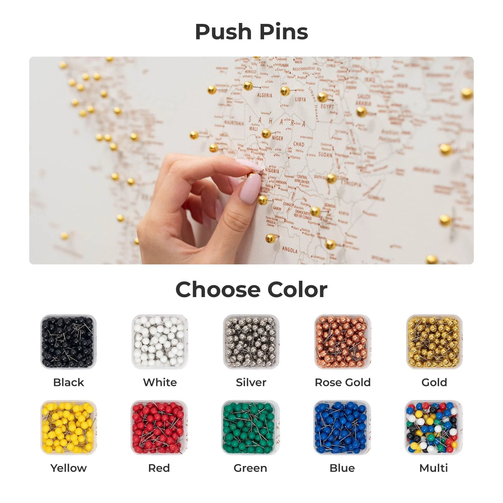 World Map on Canvas - Beige - Image 12