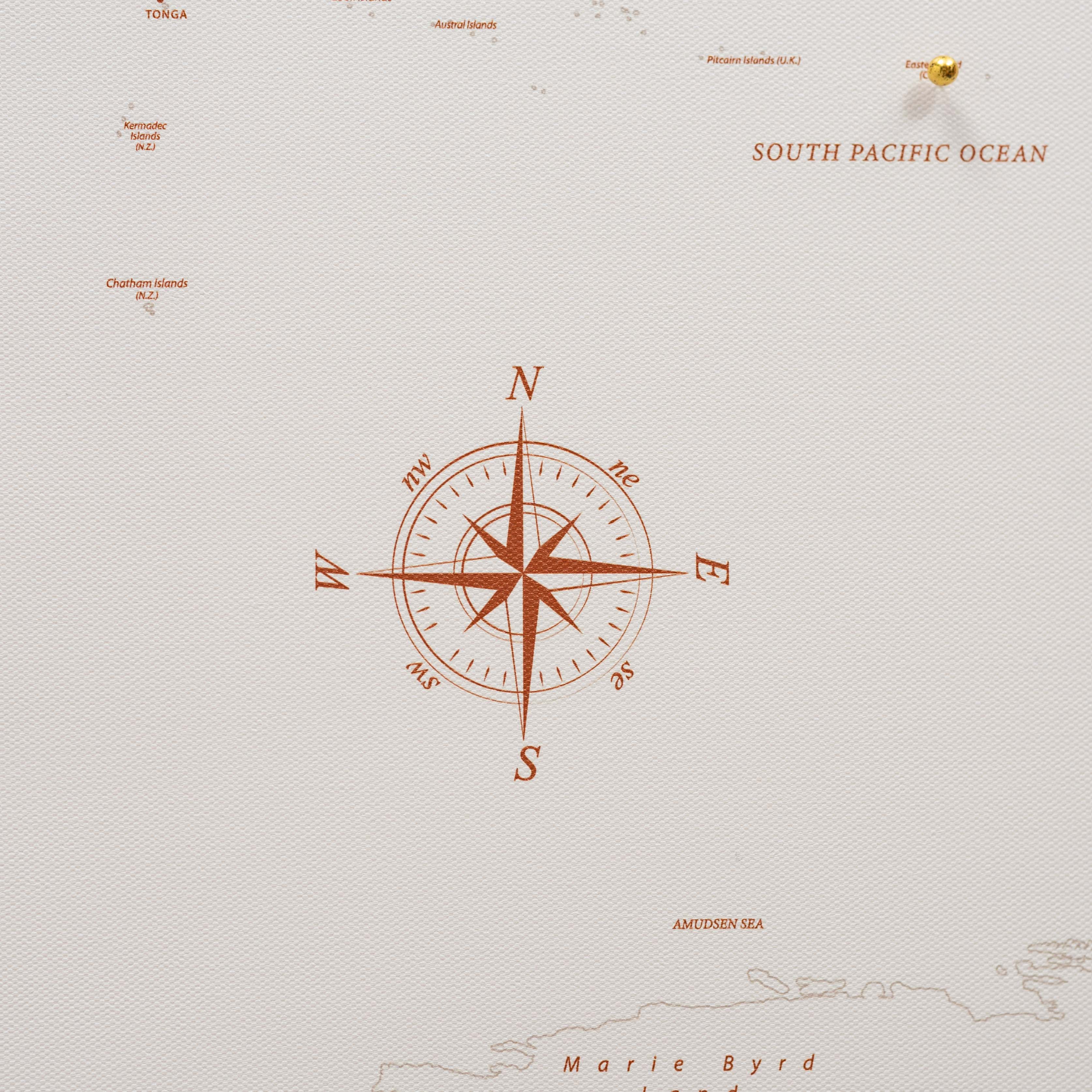 World Map on Canvas - Beige - Image 9