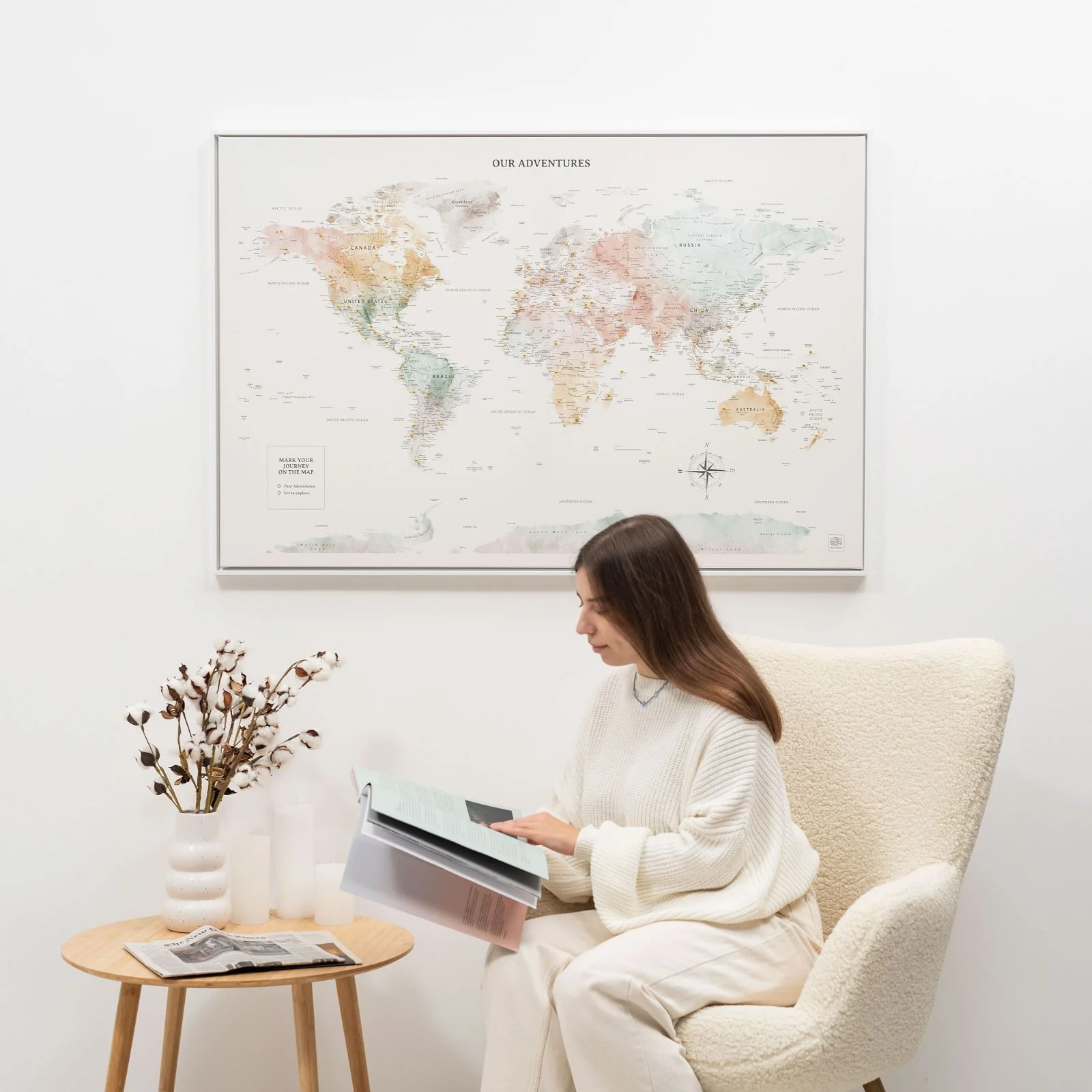 World Map on Canvas - Colorful - Image 11