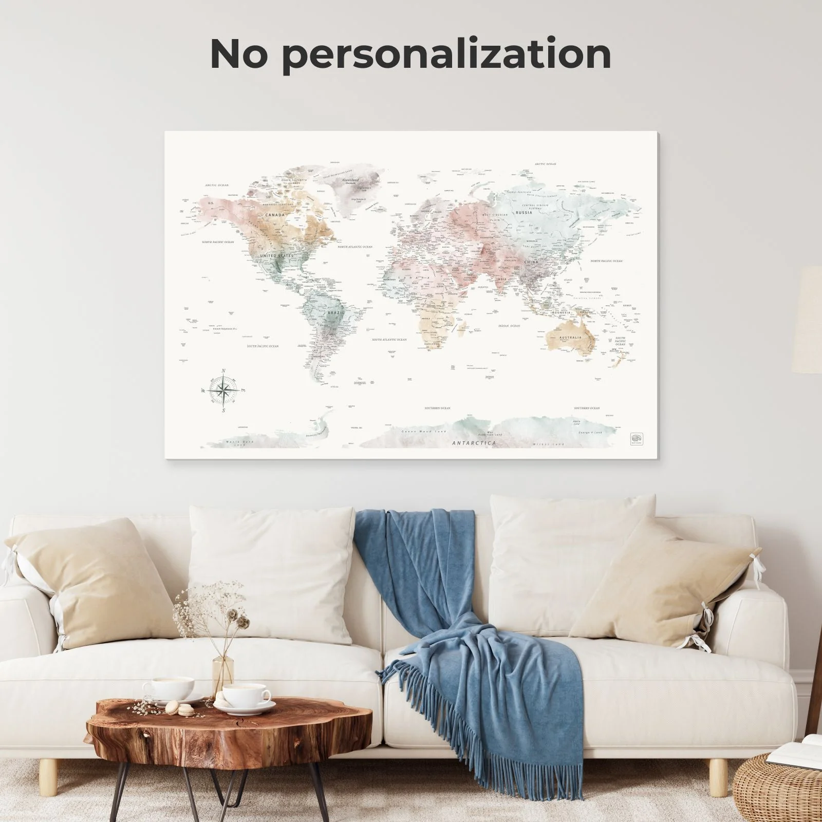 World Map on Canvas - Colorful - Image 16