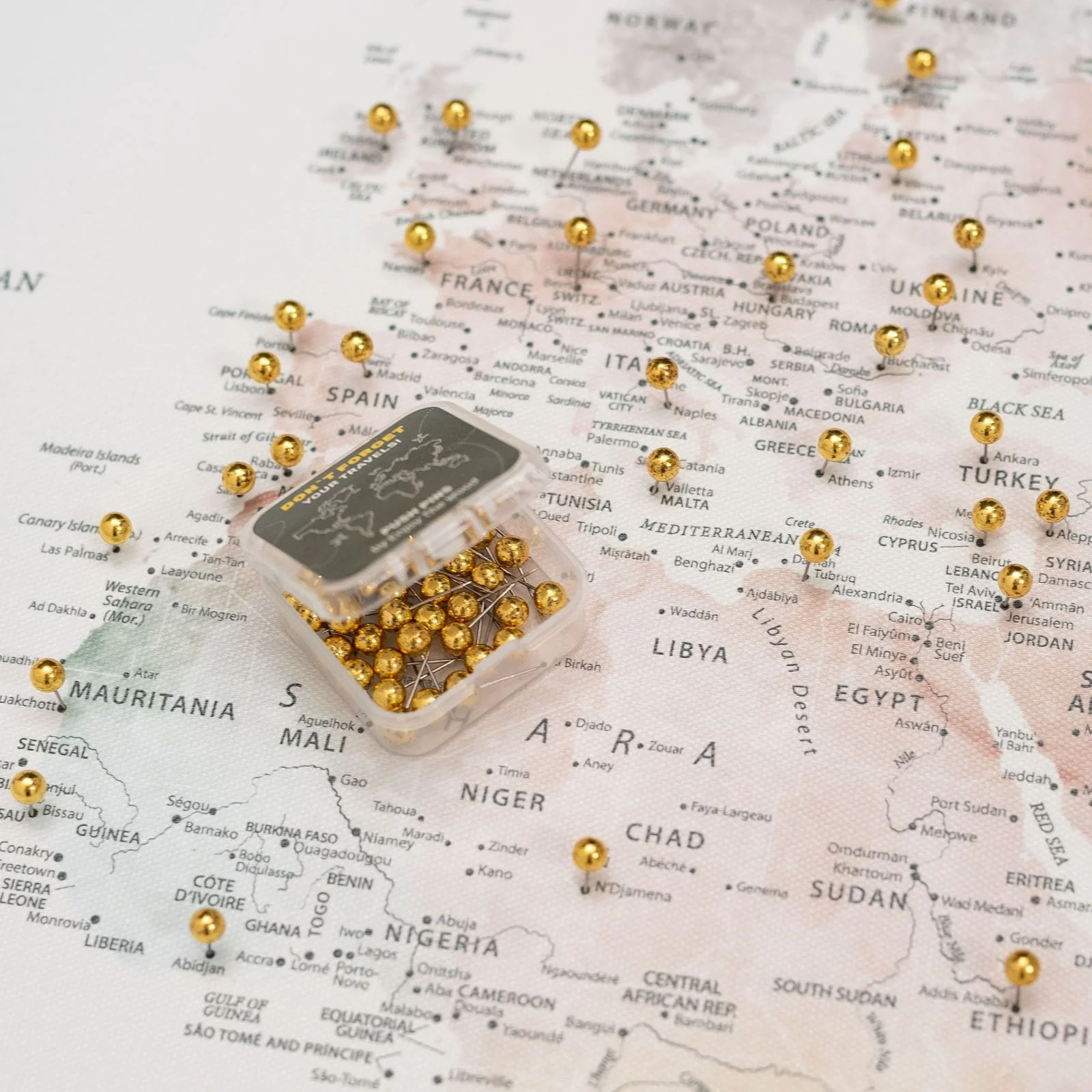 World Map on Canvas - Colorful - Image 4