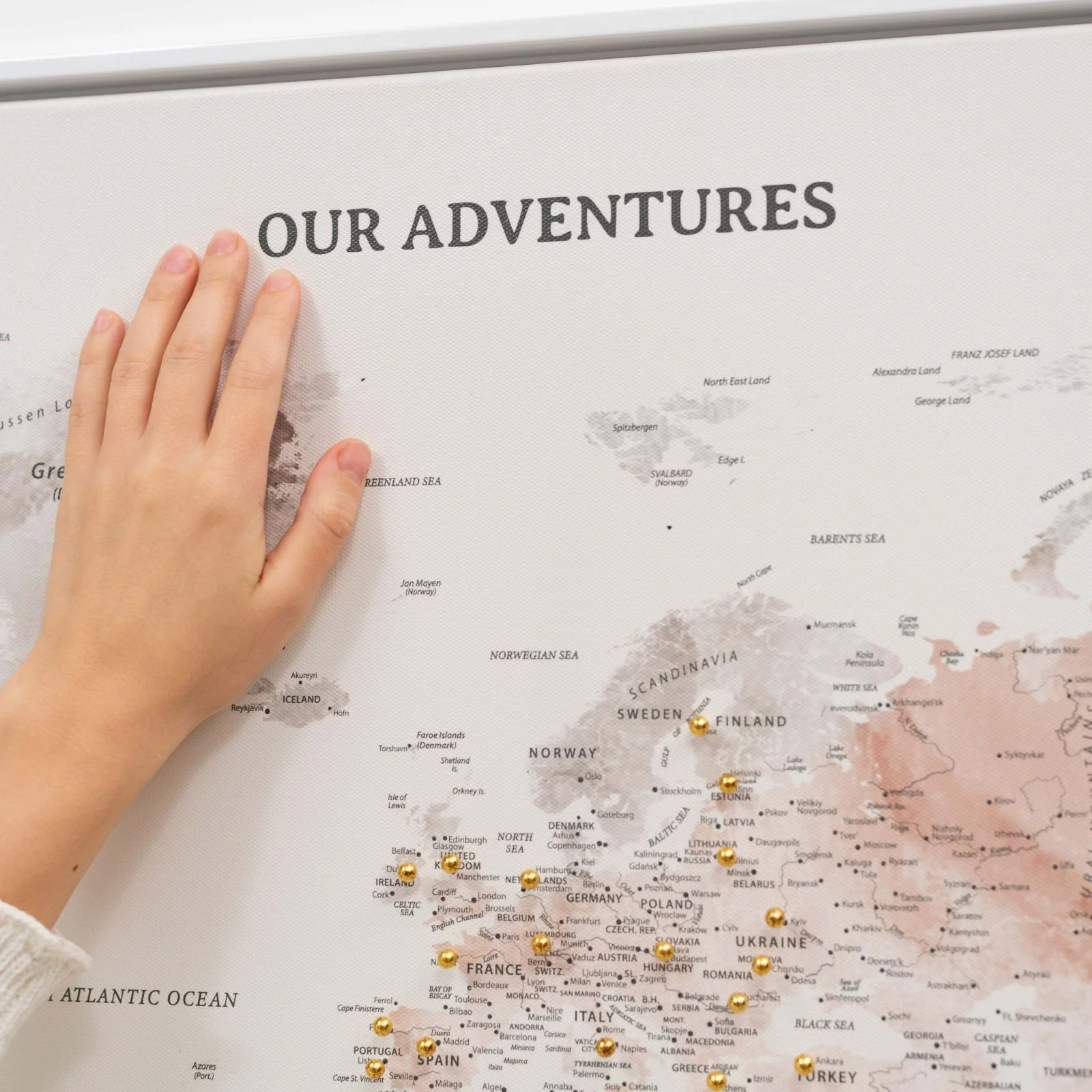 World Map on Canvas - Colorful - Image 7