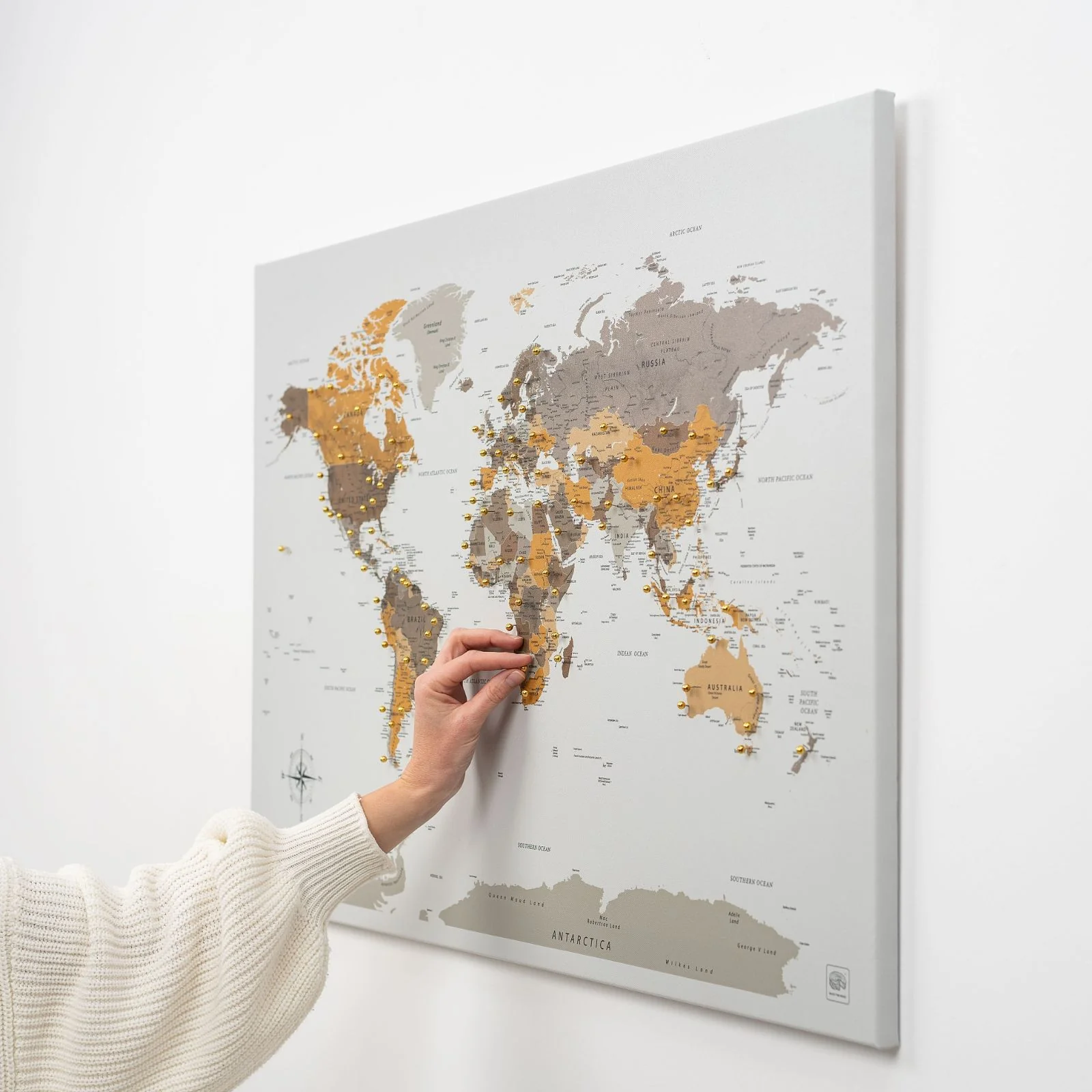 World Map on Canvas - Desert - Image 5