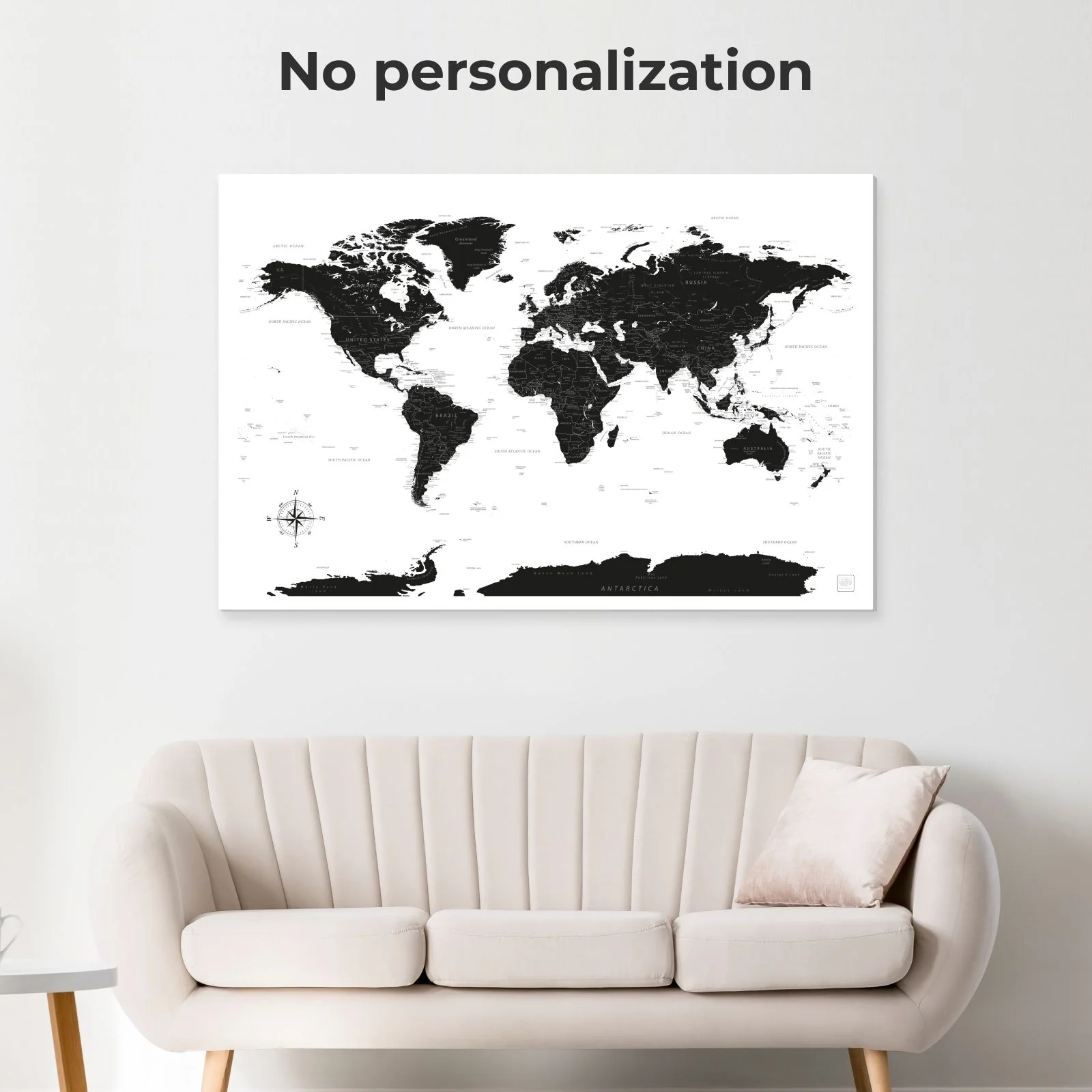 World Map on Canvas - Onyx - Image 12