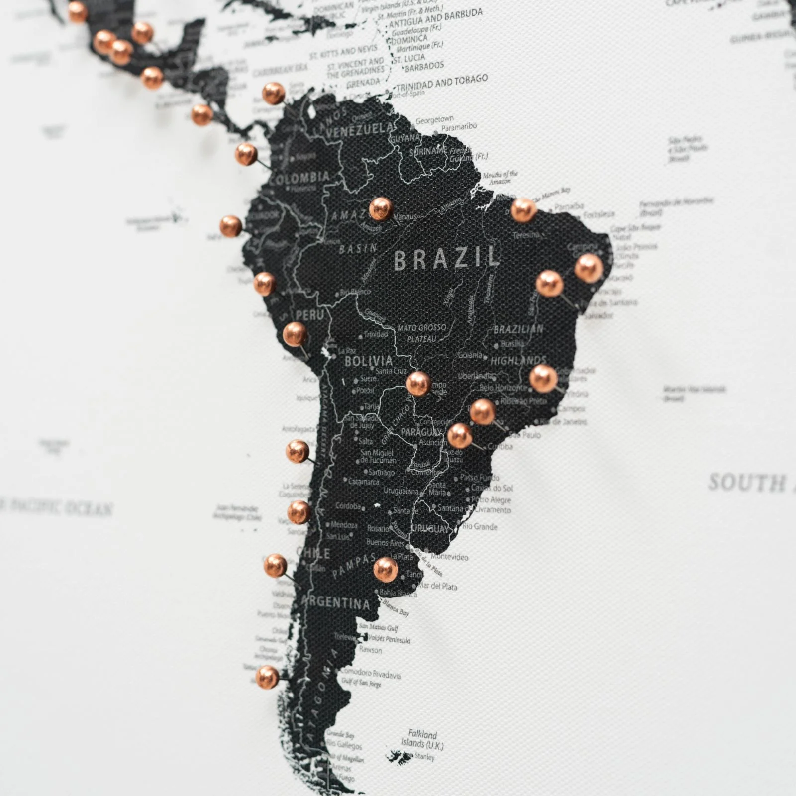 World Map on Canvas - Onyx - Image 4