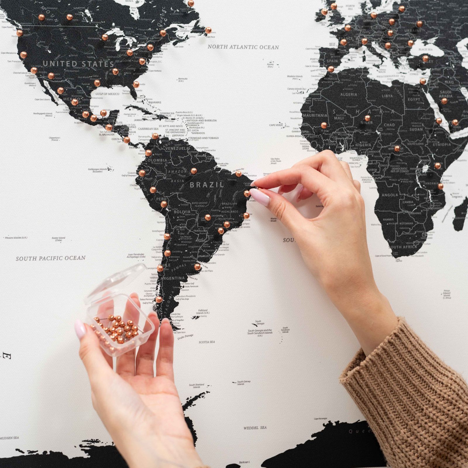 World Map on Canvas - Onyx - Image 7