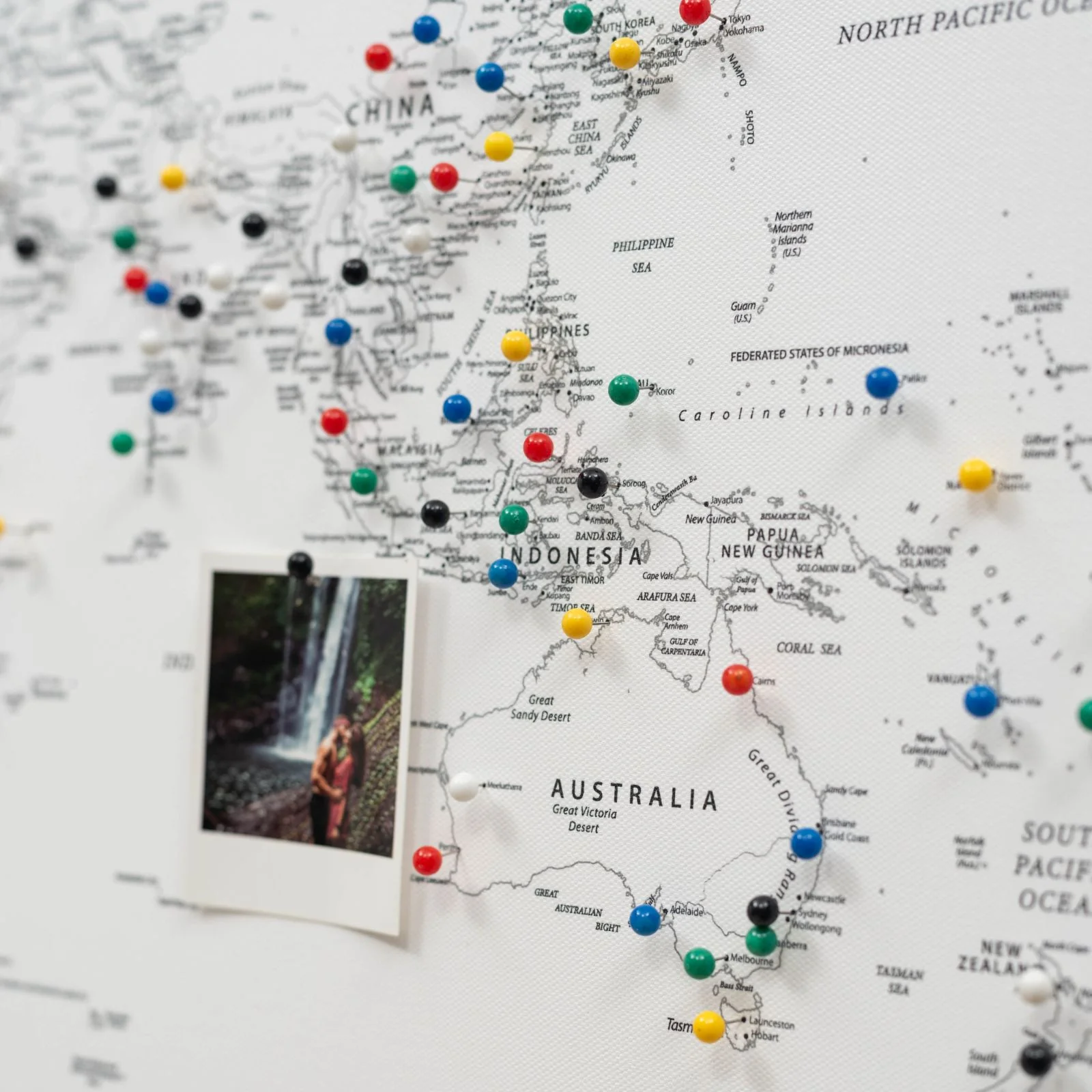 World Map on Canvas - White - Image 9