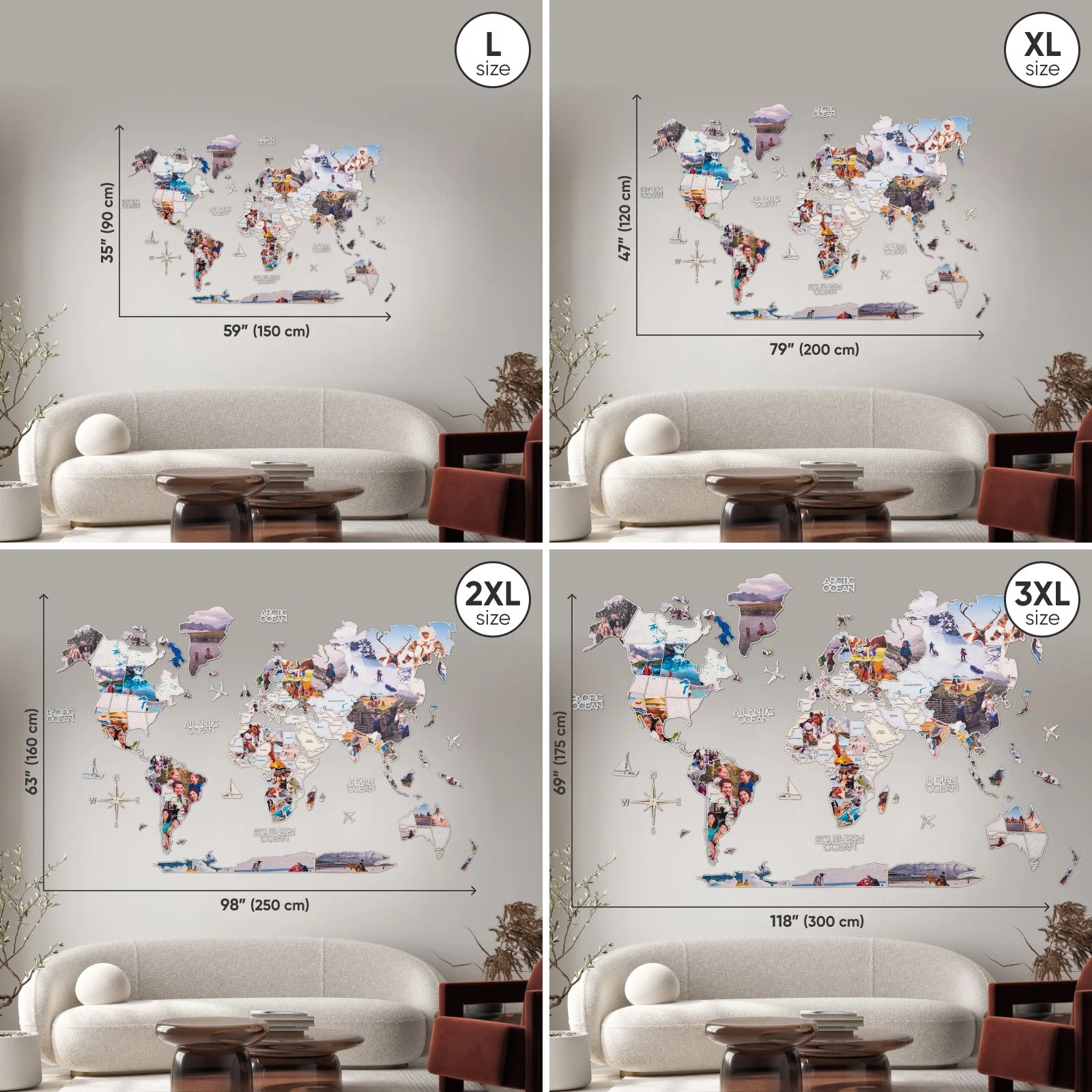 World Photo Map Pastel - Image 5